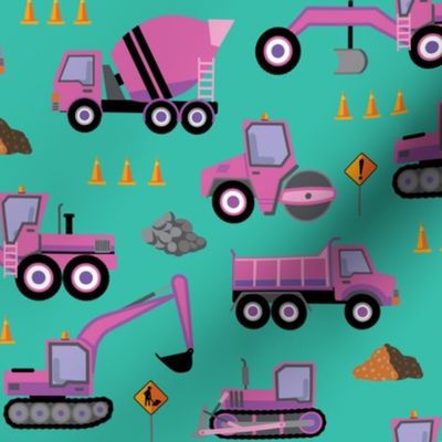 Roadworks Scatter - Pink & Teal