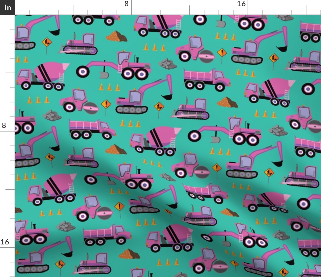 Roadworks Scatter - Pink & Teal