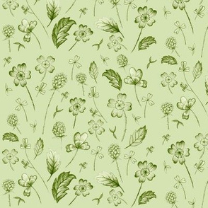 Wildflower Sketches in Green