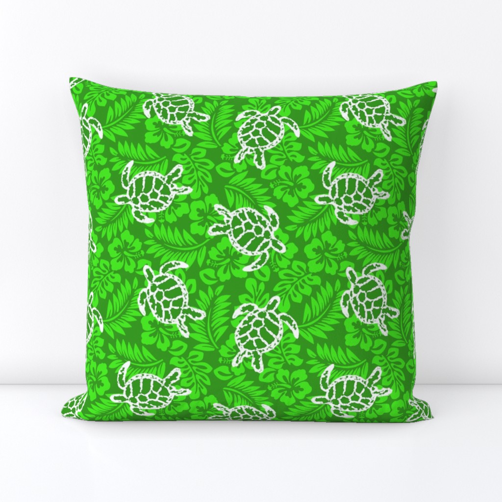 Sea Turtle Hibiscus Print