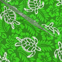 Sea Turtle Hibiscus Print