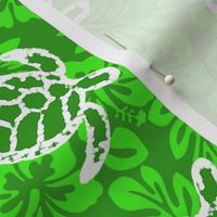 Sea Turtle Hibiscus Print