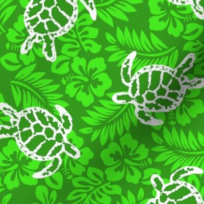 Sea Turtle Hibiscus Print