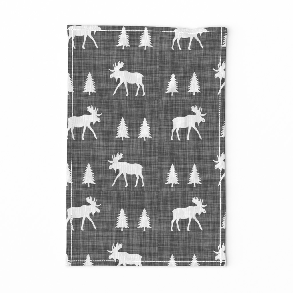 moose trot // on charcoal linen // oversized 