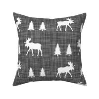 moose trot // on charcoal linen // oversized 