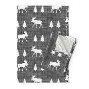 moose trot // on charcoal linen // oversized 