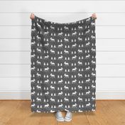 moose trot // on charcoal linen // oversized 