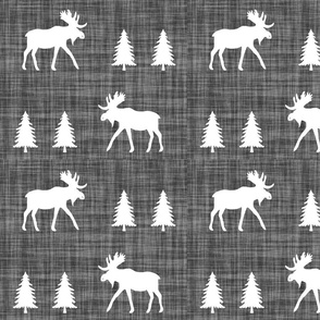 moose trot // on charcoal linen // oversized 