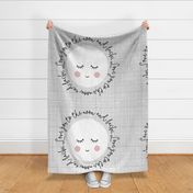 baby blanket // love you to the moon and back // blush