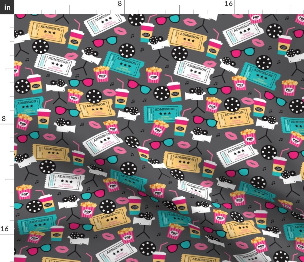 Let's go see a movie film theater illustration pattern