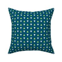 Green Triangles on Navy - Small