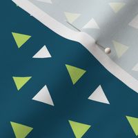 Green Triangles on Navy - Small