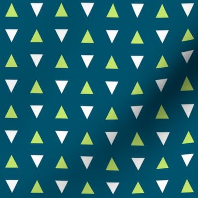 Green Triangles on Navy - Small