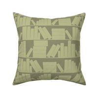 library book shelves khaki olive green 