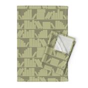 library book shelves khaki olive green 