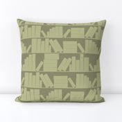 library book shelves khaki olive green 