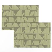 library book shelves khaki olive green 