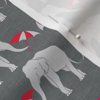 elephant and umbrella red small
