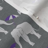 elephant and umbrella purple small