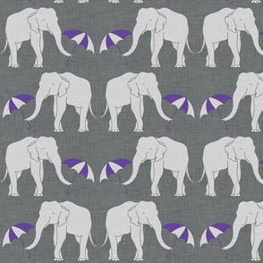 elephant and umbrella purple small