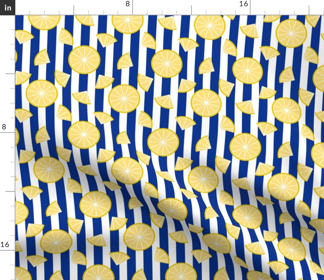 Lemons on Stripes - Navy Stripe