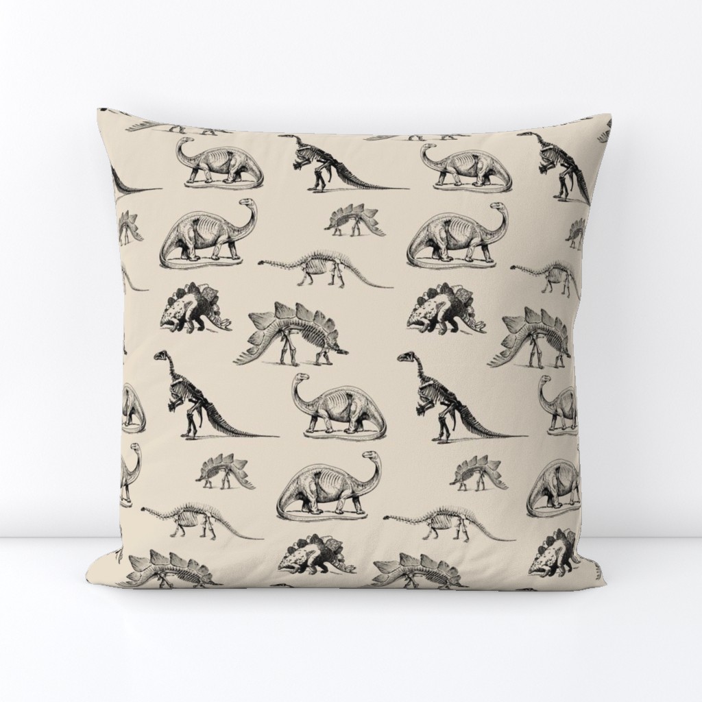 Museum Animals, Dinosaur Skeletons, Dinos in Black and Cream