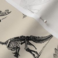 Museum Animals, Dinosaur Skeletons, Dinos in Black and Cream