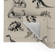 Museum Animals, Dinosaur Skeletons, Dinos in Black and Cream