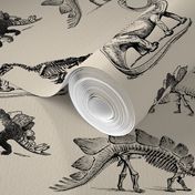 Museum Animals, Dinosaur Skeletons, Dinos in Black and Cream
