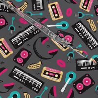 Retro music and lyrics jazz illustration pattern