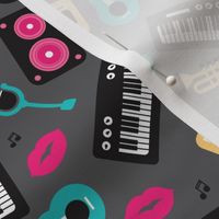 Retro music and lyrics jazz illustration pattern