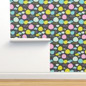 Summer colorful retro poppy flower illustration pattern