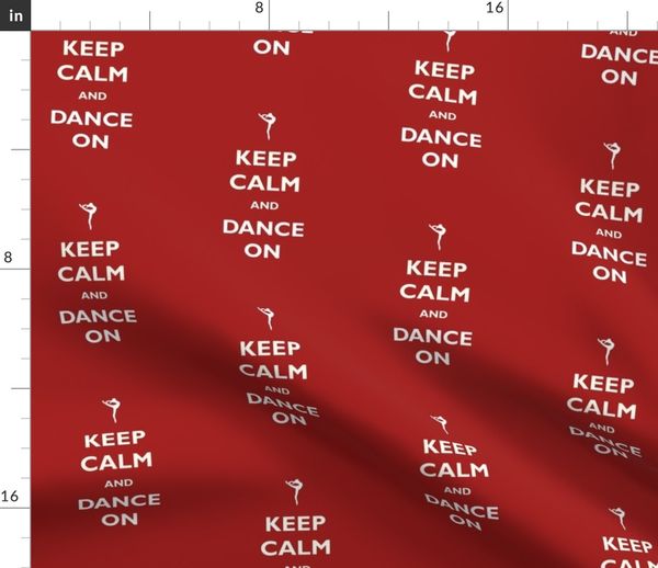 Fabric By The Yard Keep Calm Dance On Red