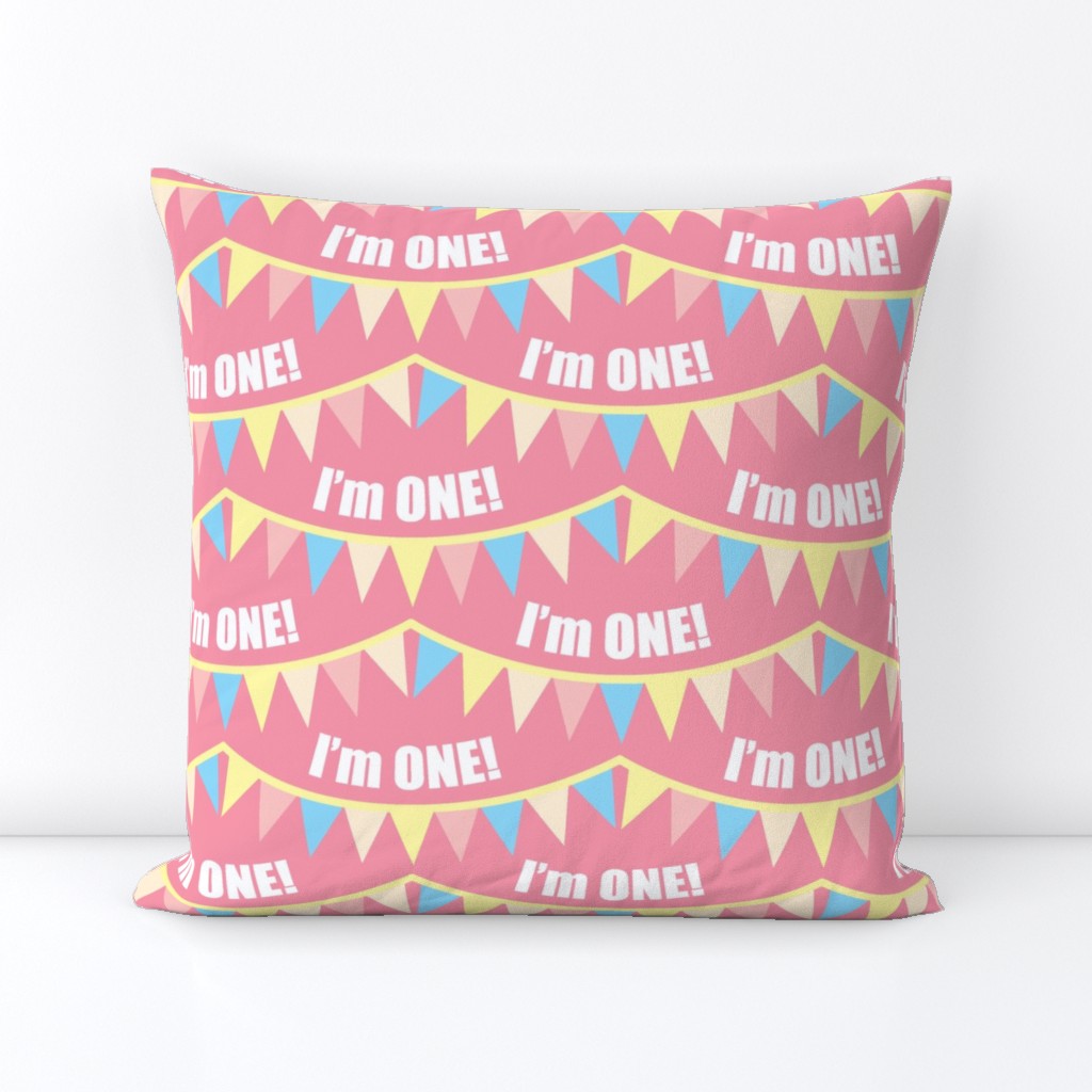 I'm ONE! Carousel Bunting Pink