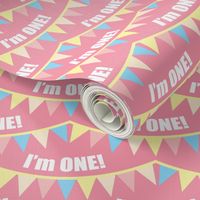 I'm ONE! Carousel Bunting Pink