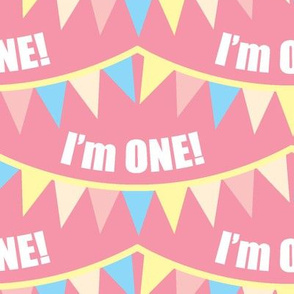 I'm ONE! Carousel Bunting Pink