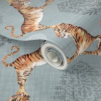 Big Cat Damask (in Silver) MED / tiger