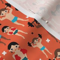 Body builders and boxing champions illustration pattern
