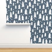 trees // blue boys baby boy nursery sweet trees forest fir tree