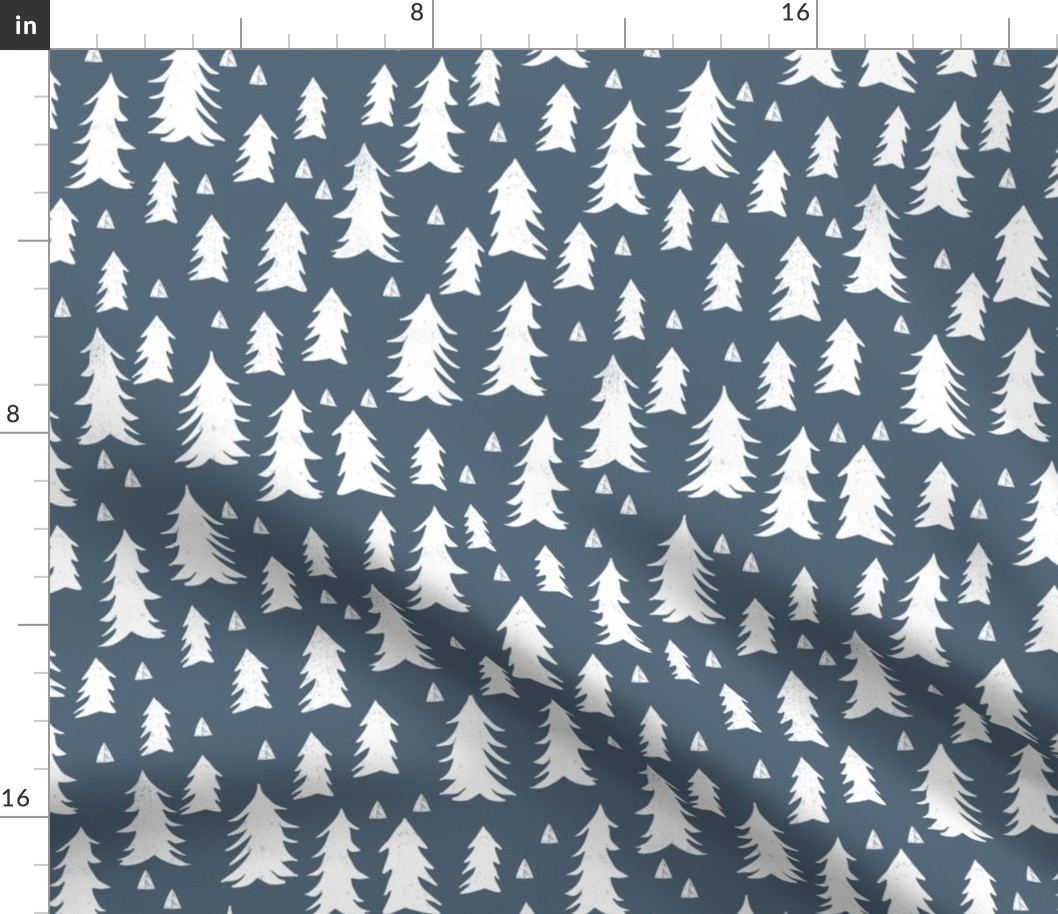 trees // blue boys baby boy nursery sweet trees forest fir tree