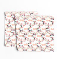 floral deer // deer with flowers antlers antler floral antler girls spring pink flowers