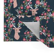 floral deer // deer head flowers spring girls sweet flowers floral deer antlers