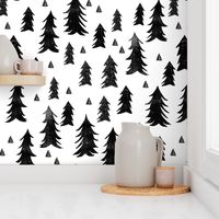 forest trees // black and white minimal baby nursery