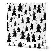 forest trees // black and white minimal baby nursery