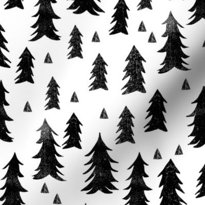 forest trees // black and white minimal baby nursery