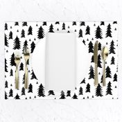 forest trees // black and white minimal baby nursery