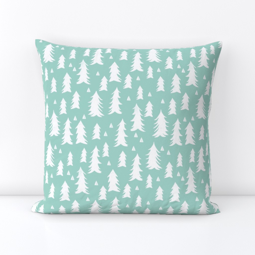 trees // mint forest tree fir tree kids baby nursery sweet trees