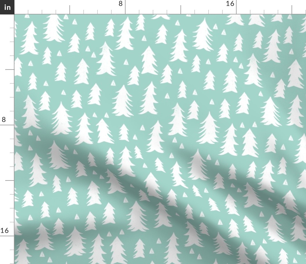 trees // mint forest tree fir tree kids baby nursery sweet trees