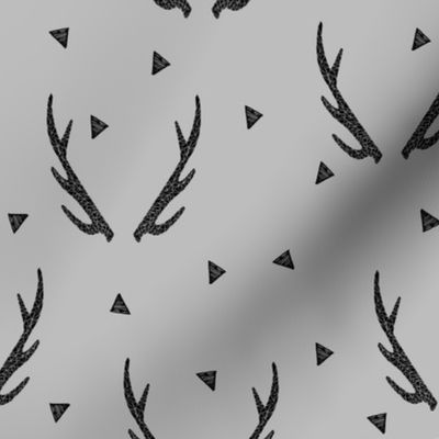 antlers // grey antler antlers triangles deer kids baby