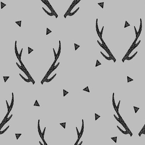 antlers // grey antler antlers triangles deer kids baby